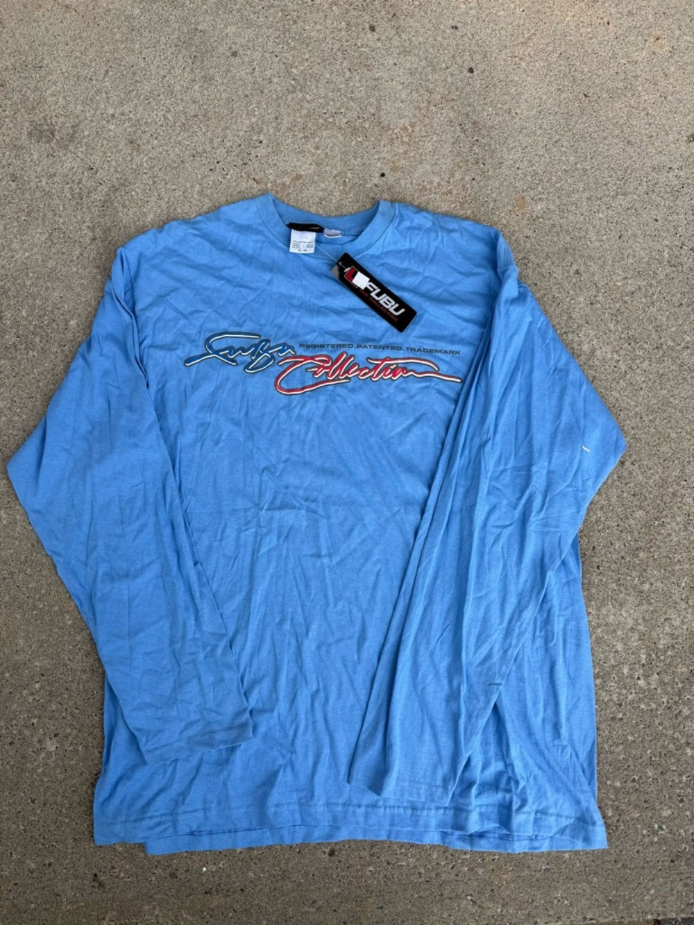 FUBU Men’s Long Sleeve Graphic Shirt - Light Blue